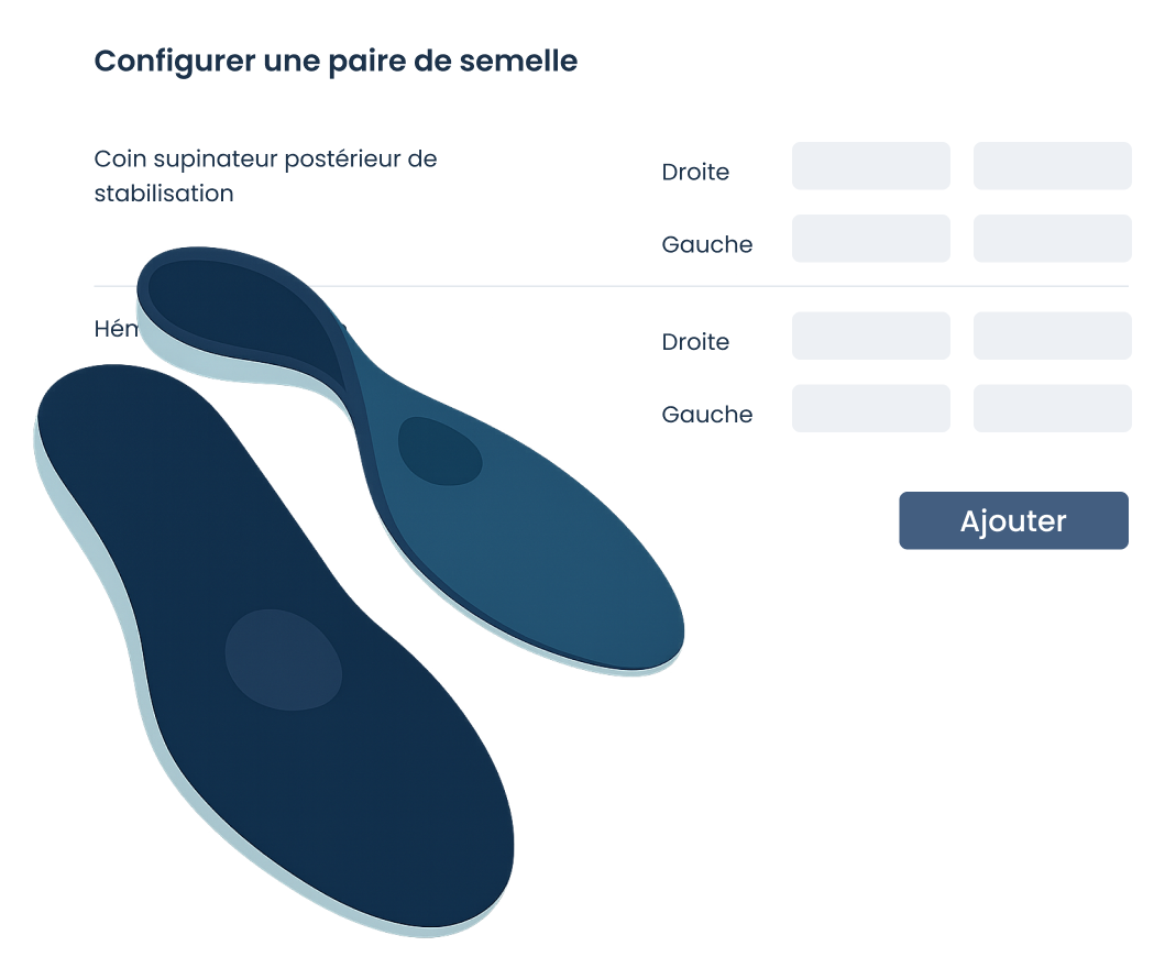 configurez vos semelles orthopédiques avec le logiciel futto pour pédicure podologue